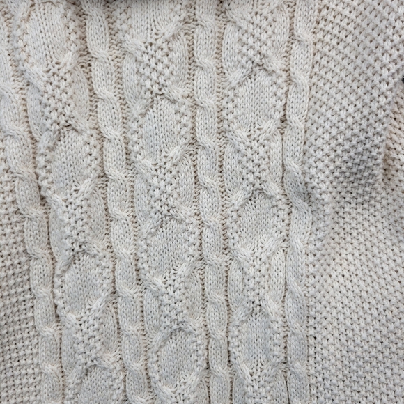 Womens Sweater Size Medium Cowl Neck Chunky Cable Knit SEE MEASUREMENTS - Picture 5 of 7